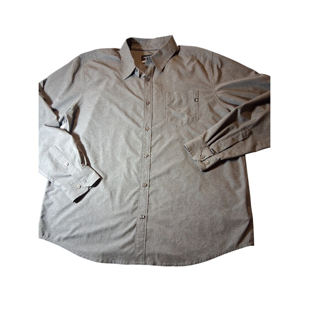 Marmot Mens XXL Gray Long Sleeve Button Down Hiking Shirt SCC-492 Heathered